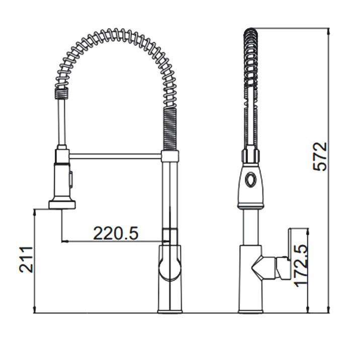 Приобрести gerhans смеситель для кухни с гибким изливом k14, хром k14085