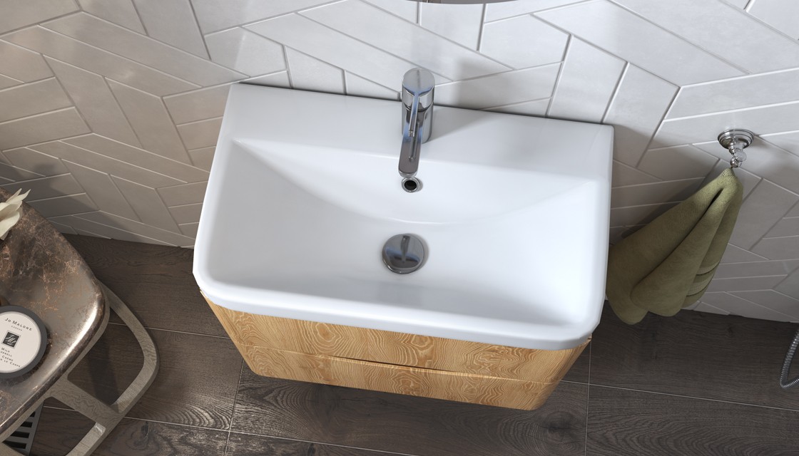 Приобрести тумба подвесная с раковиной velvex clay 60 см дуб верона tpcla.60.2y-230