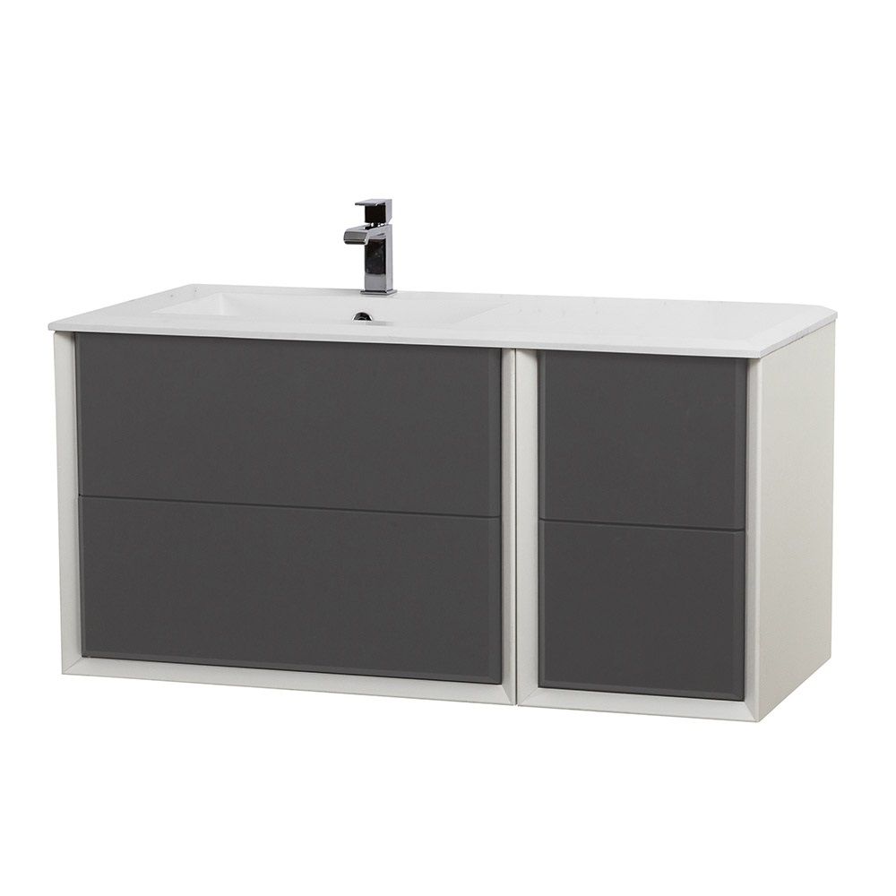 Приобрести cezares тумба подвесная с раковиной bellagio 106 см grigio nuvola, левостороняя, серая 55301