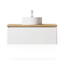 Jorno Тумба подвесная Solis 100 см со столешницей, белая