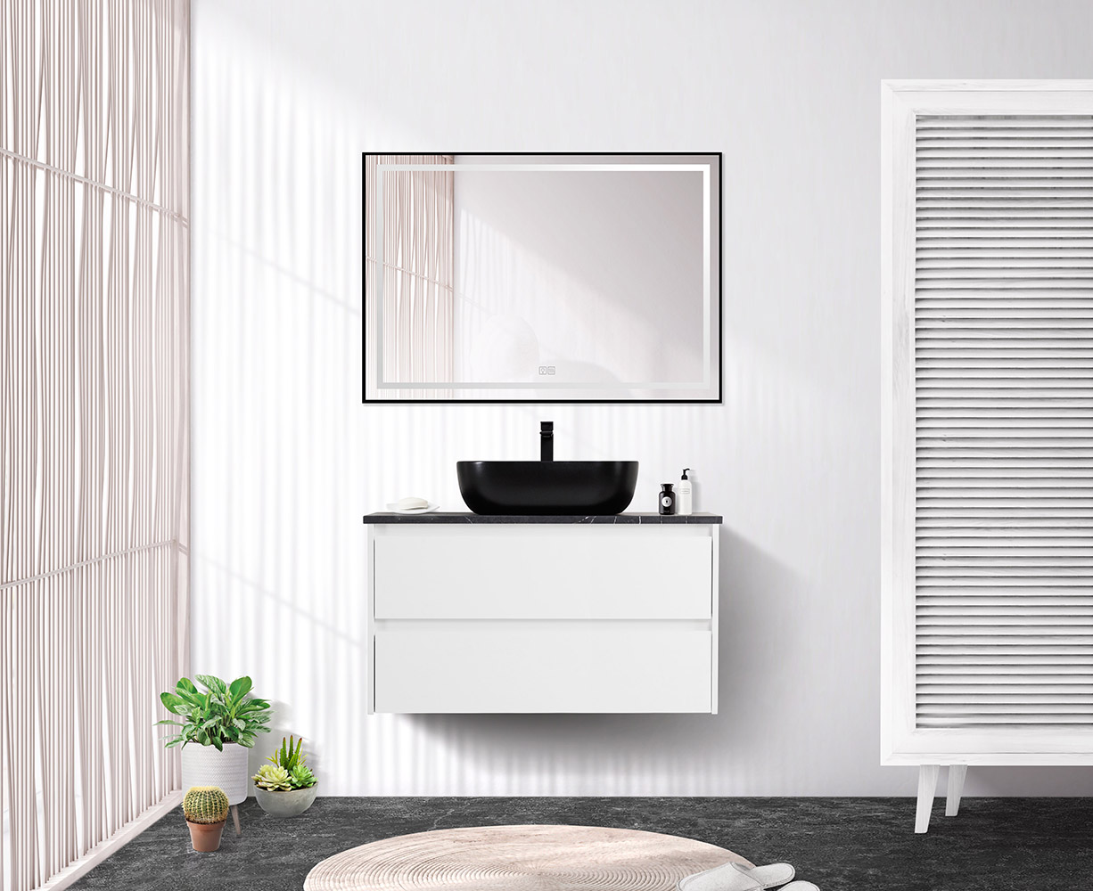 Приобрести belbagno тумба со столешницей kraft 90 см, подвесная bianco opaco