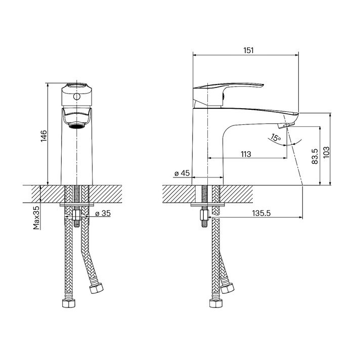Приобрести iddis смеситель для раковины ray 146мм, сатин raybn00i01