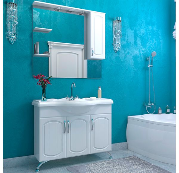 Приобрести mirsant тумба напольная мия 105 см с раковиной america -105, белая ут000033245