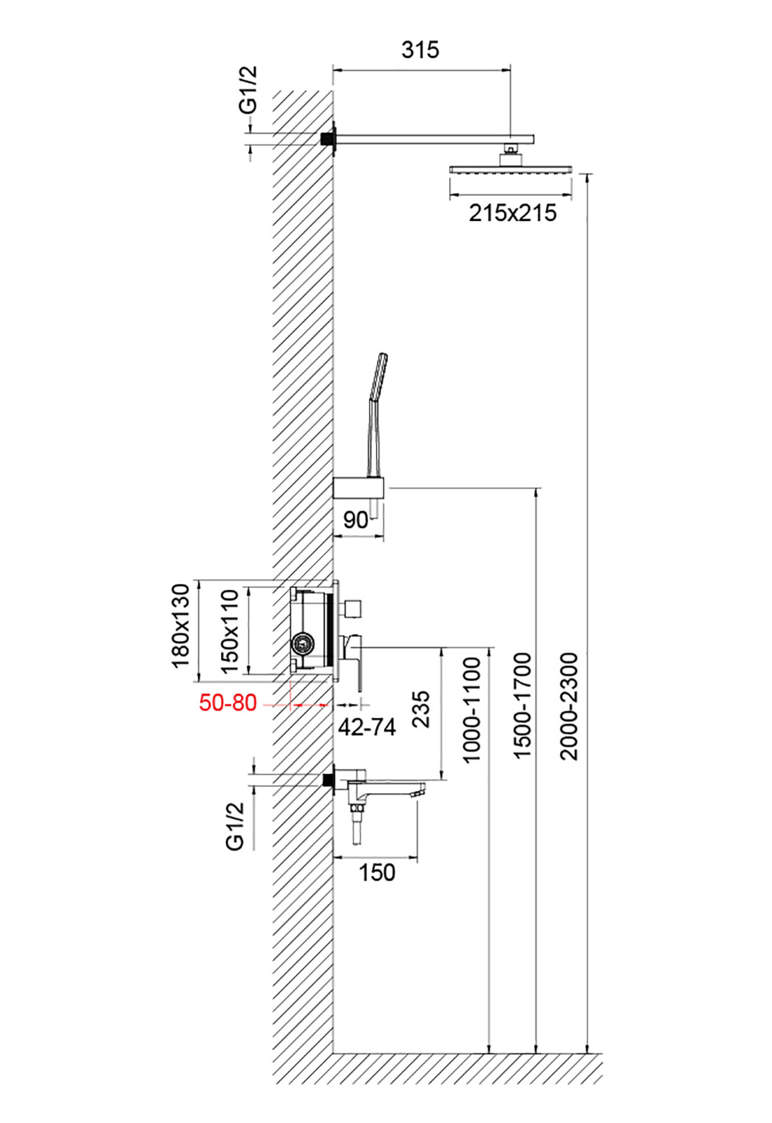 Приобрести душевая система встроенная timo selene sx-3069/00sm (1113) хром