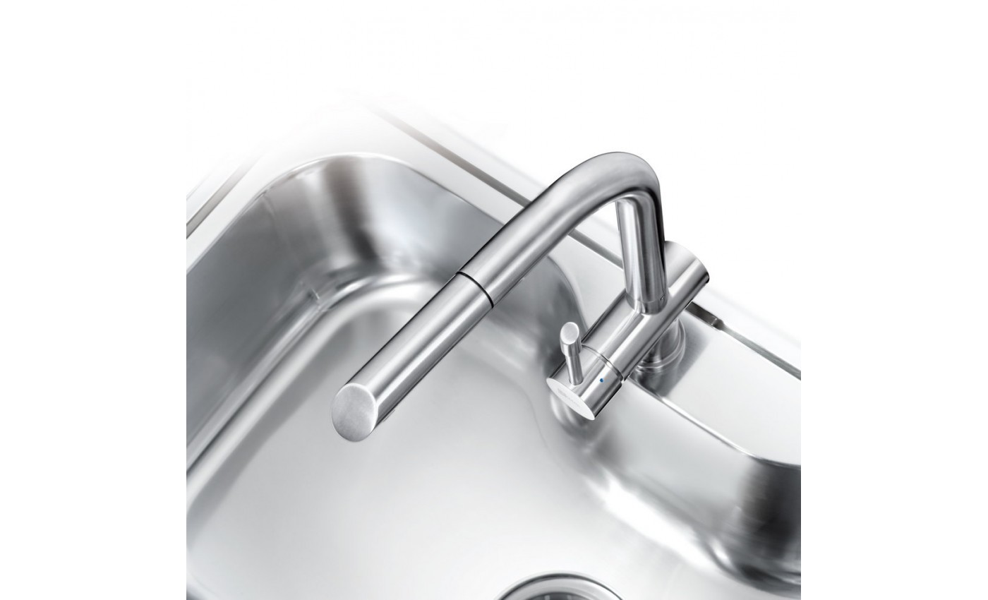 Приобрести lemark смеситель для кухни expert с выдвижным изливом, сталь lm5075s