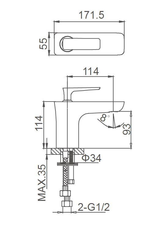 Приобрести смеситель для раковины wonzon & woghand shark, хром (ww-481101-cr)