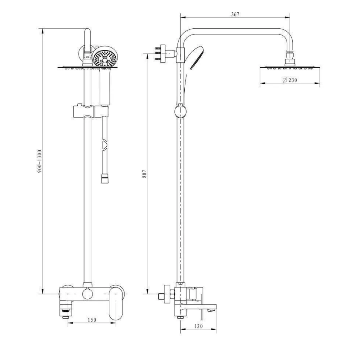 Приобрести grocenberg душевая система, черный матовый gb7011bl