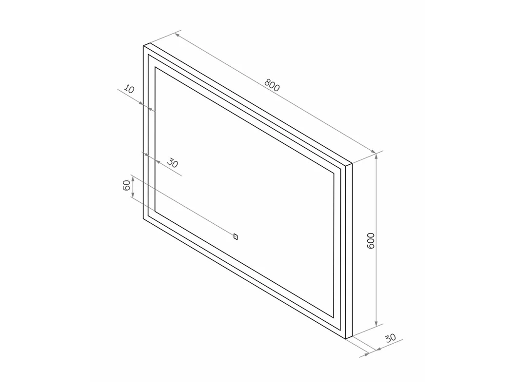 Приобрести continent зеркало с подсветкой mercury 80х60 см, белое