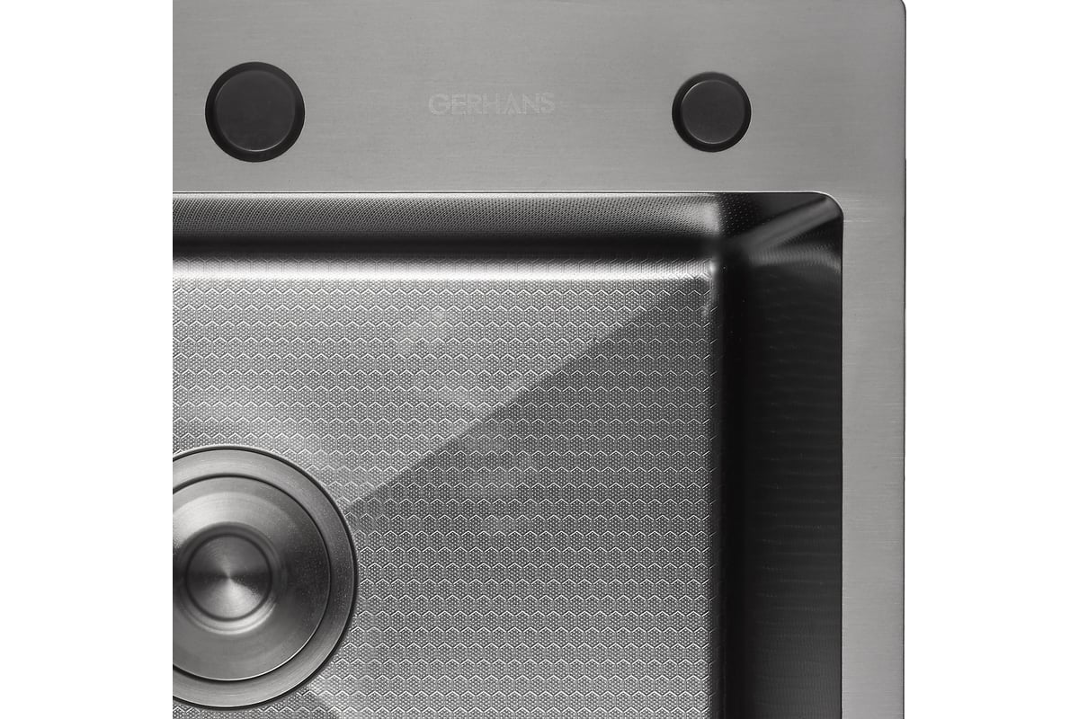 Приобрести gerhans кухонная мойка 50х50 см, графит\декор