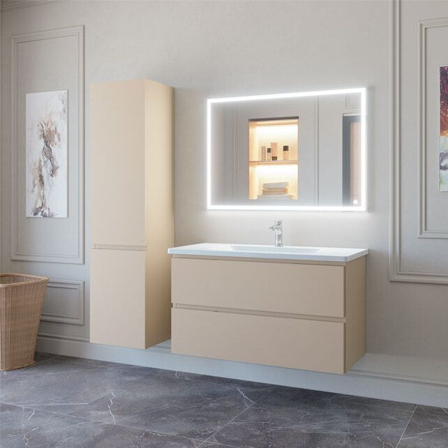 Приобрести caprigo тумба с раковиной sydney 100 см, бежевая, эмаль