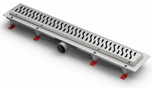 Душевой трап AZARIO D40(боковой слив)  с решеткой Harmony 750 мм