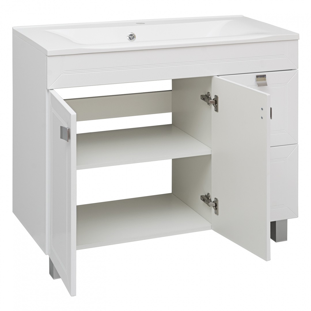 Приобрести aqua de marco тумба напольная с раковиной ostin 100см. 2 дверь 2 ящика