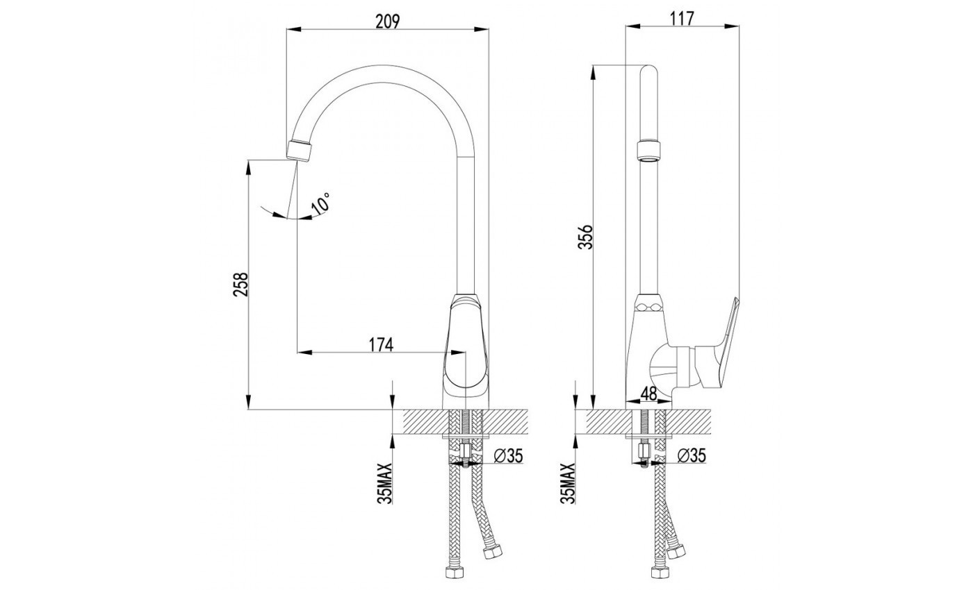 Приобрести lemark смеситель для кухни partner с поворотным изливом, хром lm6555c