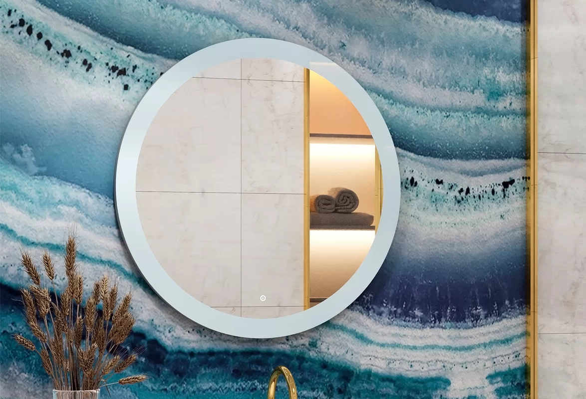 Приобрести continent зеркало с подсветкой rinaldi 65х65 см, белое