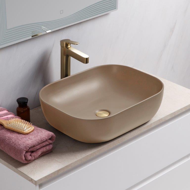 Приобрести belbagno накладная раковина 50х40 см, бежевый матовый bb1302-h316