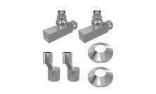 LEMARK Комплект подключения с квадратными вентилями, хром LM03412S