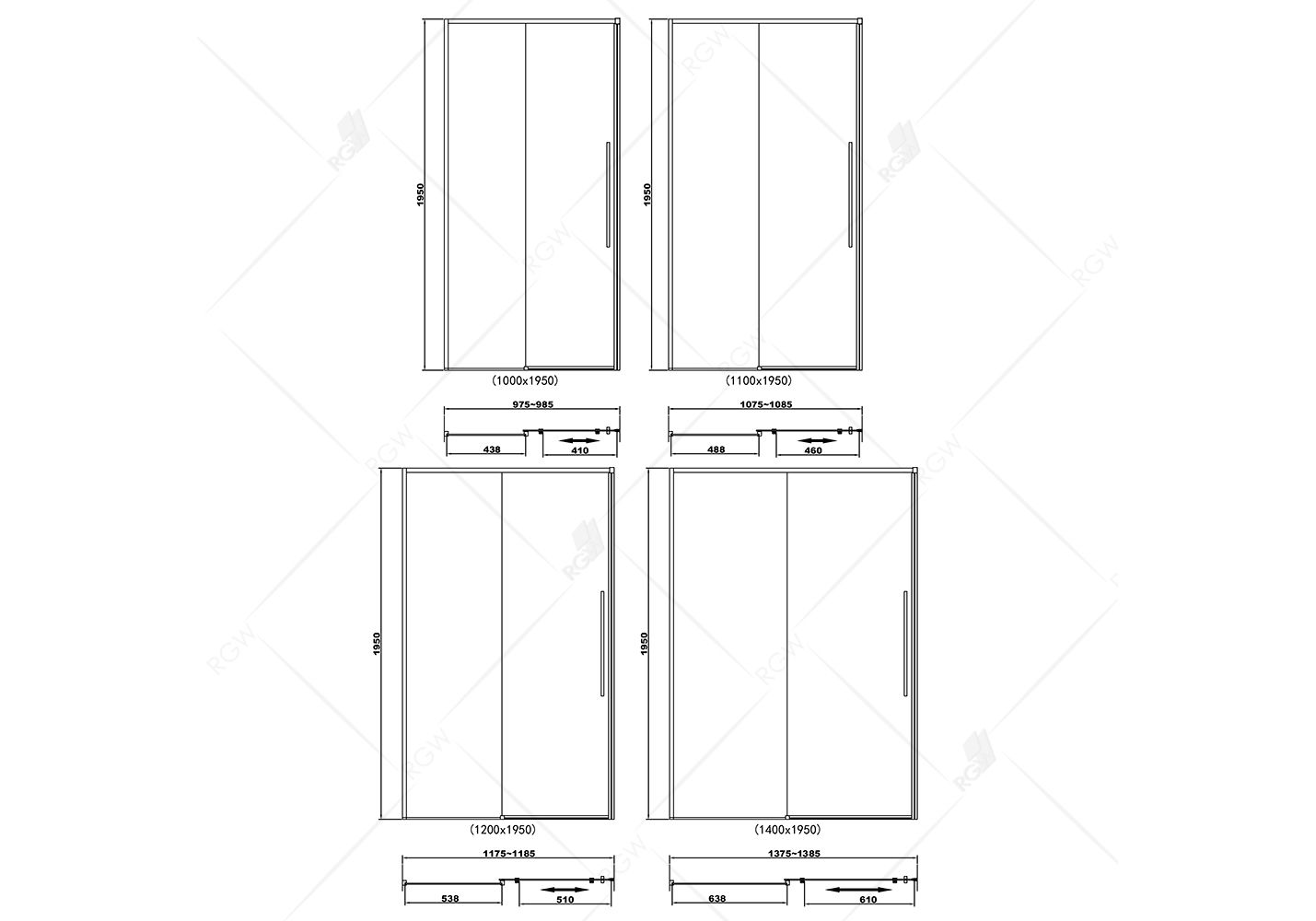 Приобрести душевая дверь rgw sv-12-b 110 см, прозрачное, 32321211-14