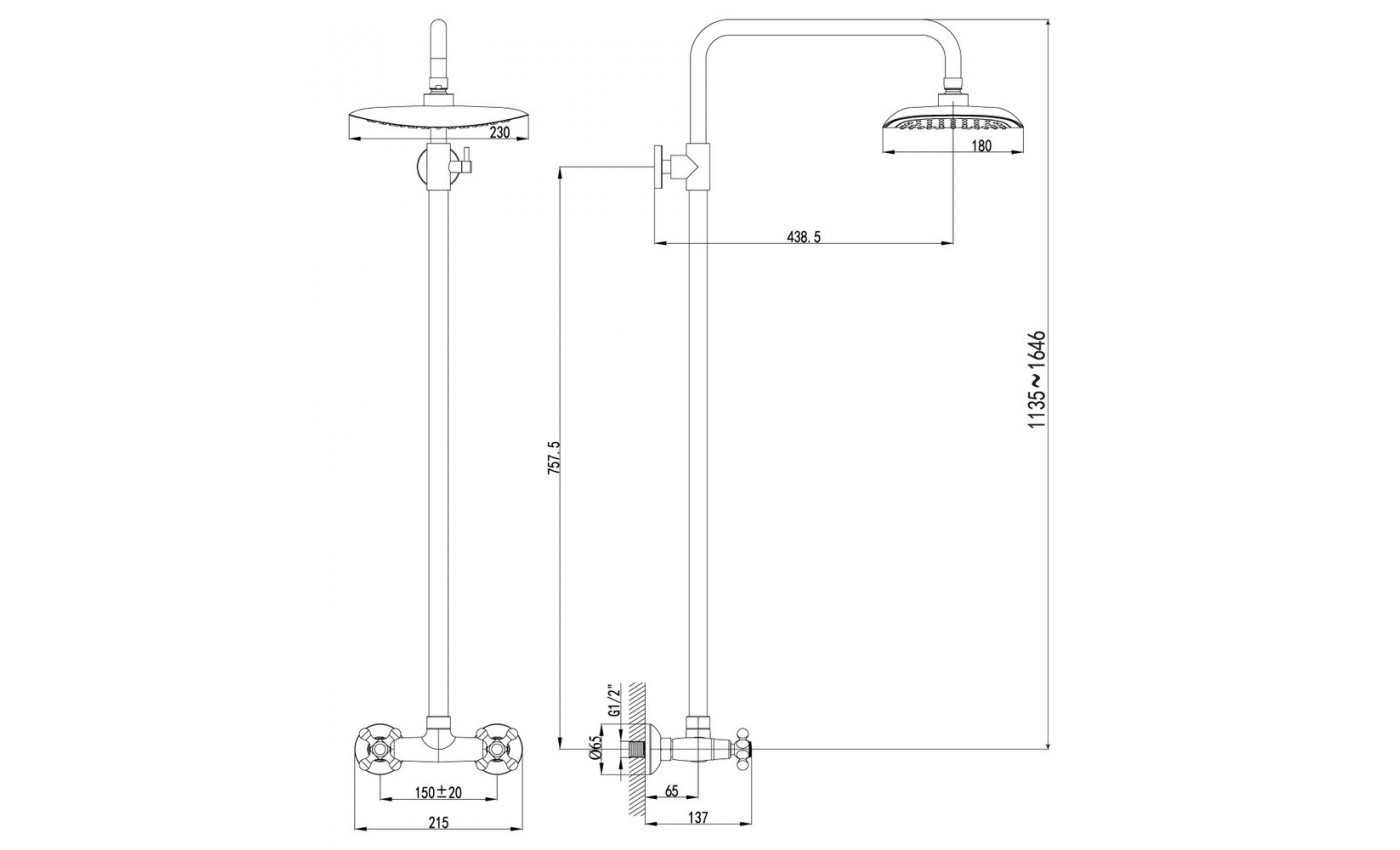 Приобрести lemark душевая система standard, двухвентильный, хром lm2160c