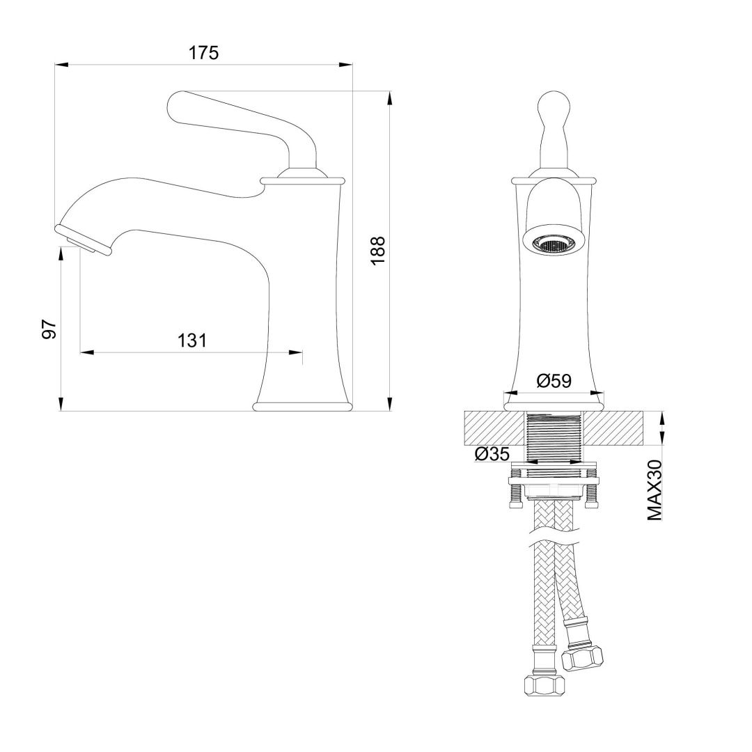 Приобрести смеситель для раковины wonzon & woghand steam, брашированное золото (ww-88139008-bg)