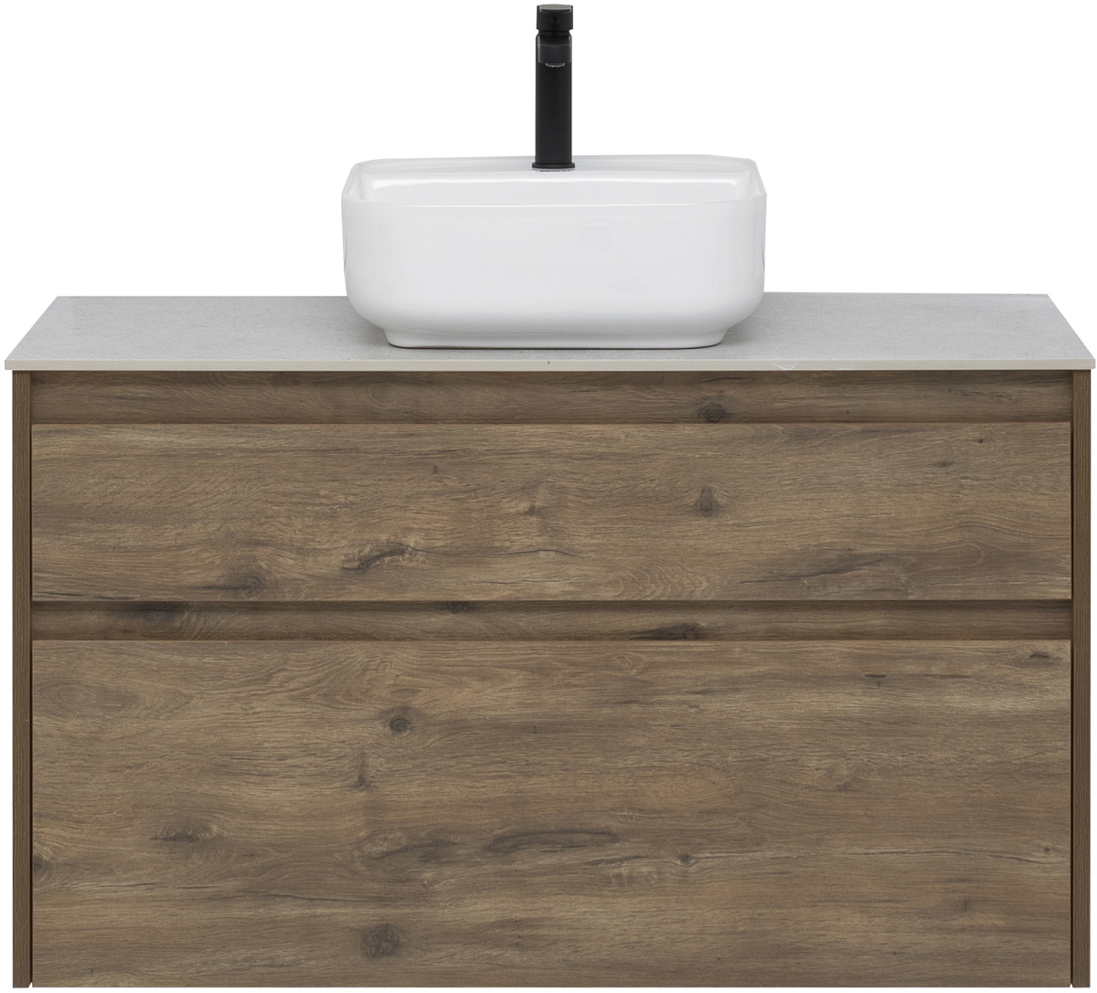 Приобрести aquanet тумба со столешницей nova lite 100 см, дуб рустикальный (2 ящика)