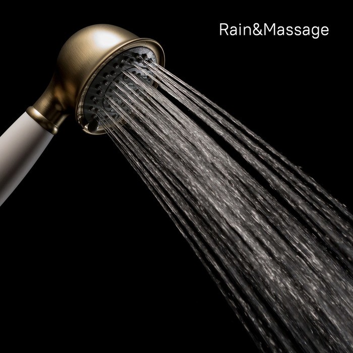 Приобрести iddis душевая лейка oldie 3f, 245мм, трехрежимная, бронза\белый old3f01i18