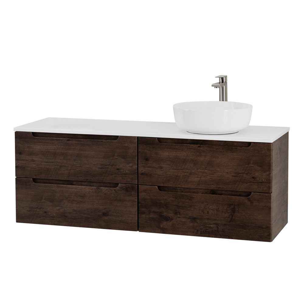 Приобрести belbagno тумба со столешницей etna 120 см, подвесная rovere moro, раковина справа