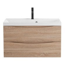 BelBagno Тумба с раковиной MARINO 80 см, подвесная Rovere Bianco, белая раковина