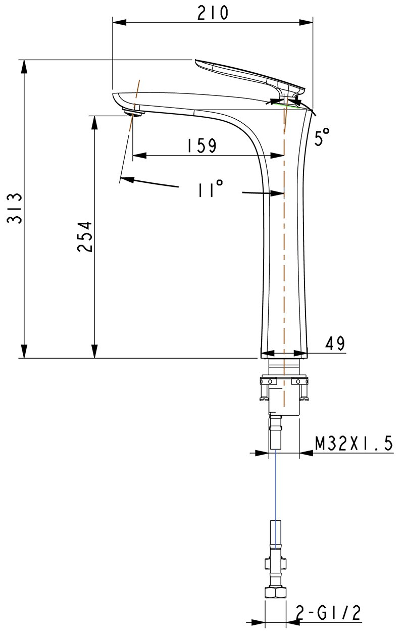 Приобрести смеситель для раковины-чаши timo helmi 4011/03f черный