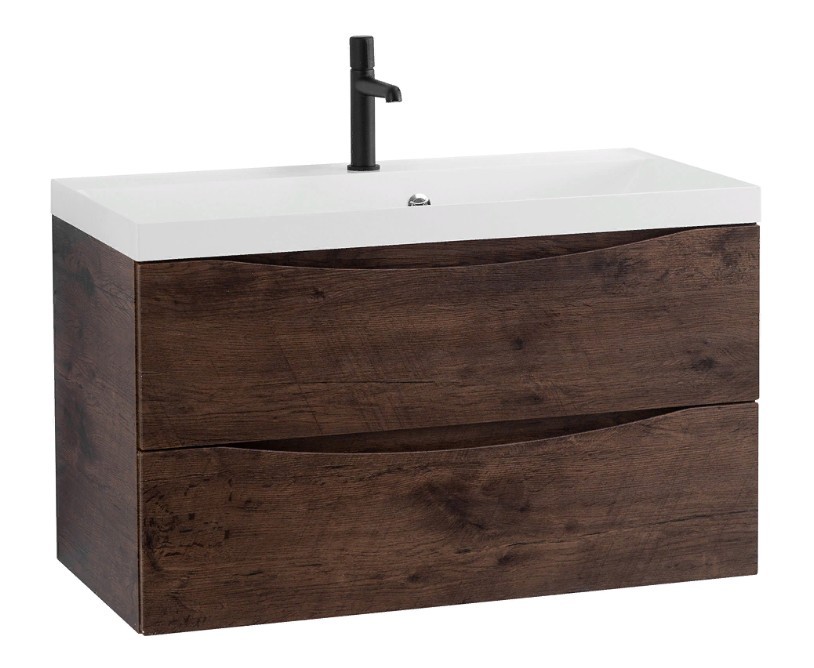 Приобрести тумба подвесная с раковиной belbagno marino-900-2c-so-rw-p 90 см, rovere moro