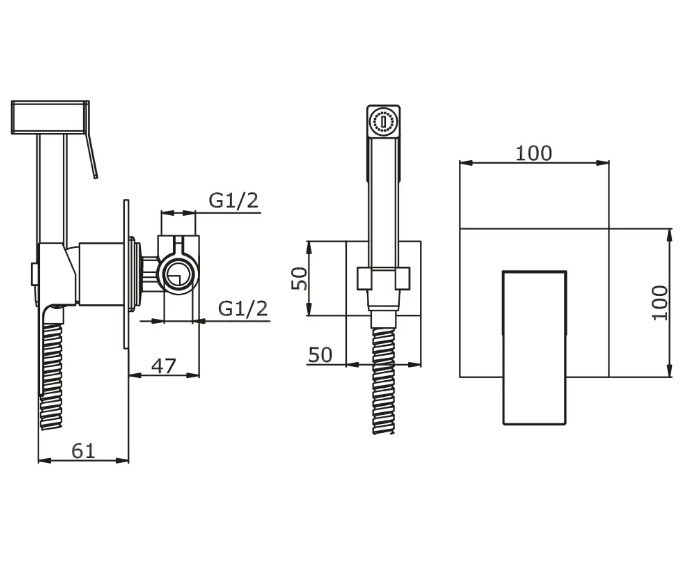 Приобрести смеситель с гигиеническим душем, встраиваемый vieir cielo, черный v393553c