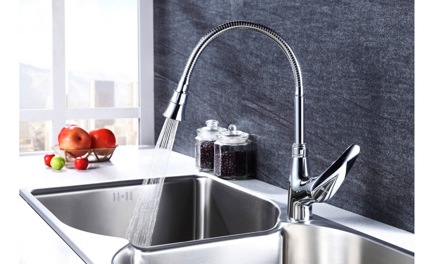 Приобрести lemark смеситель для кухни linara с гибким изливом, хром lm0413c