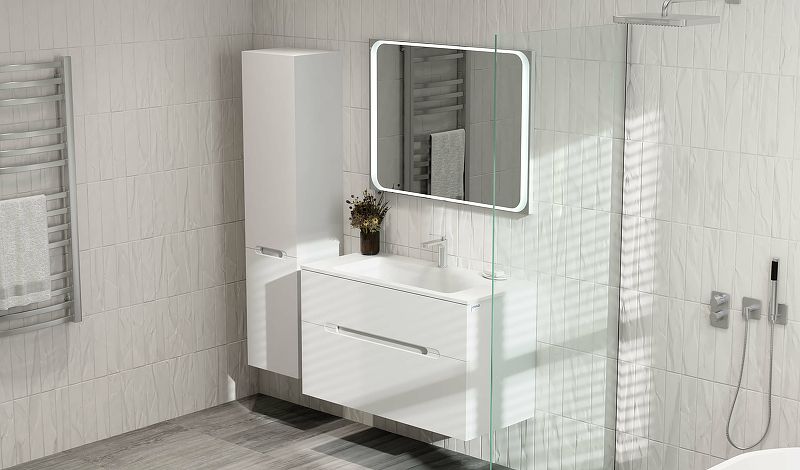 Приобрести jorno зеркало modul 100 см, с подсветкой, белое