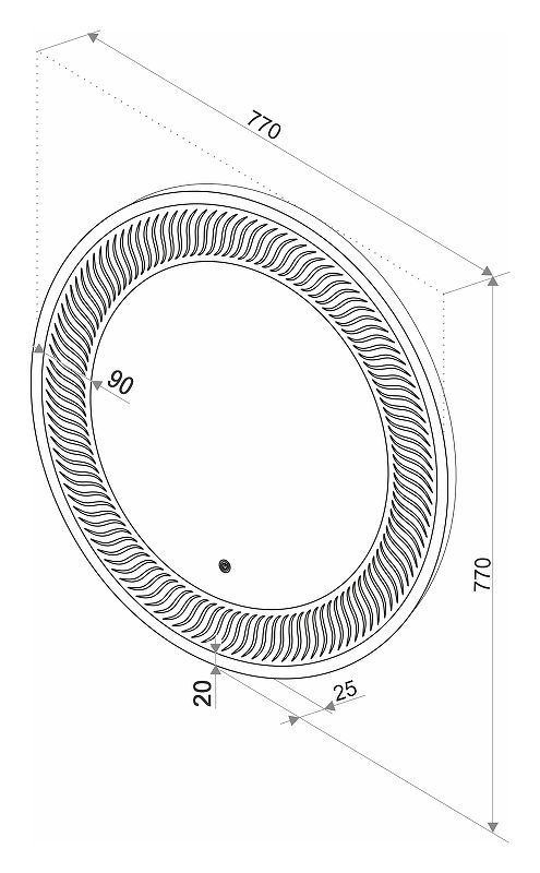 Приобрести continent зеркало с подсветкой mars 77х77 см, сенсорный включатель, белое