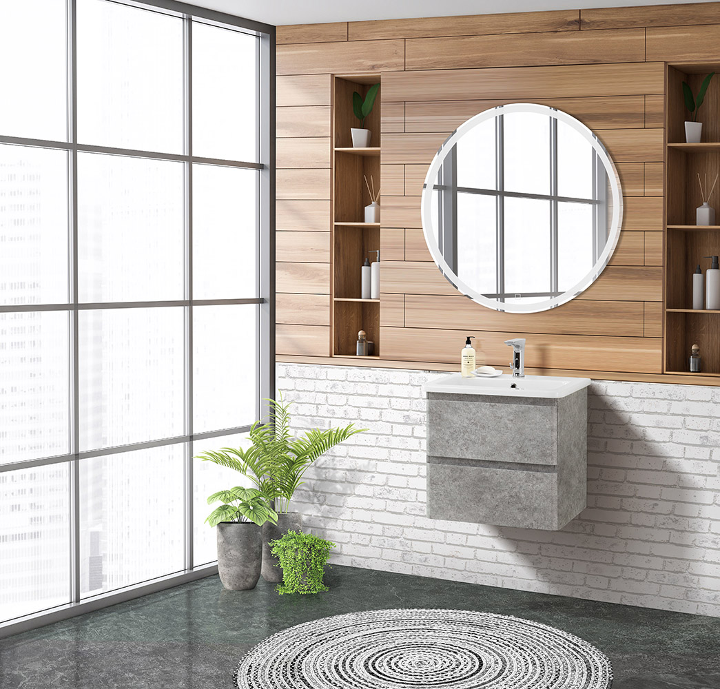 Приобрести belbagno тумба с раковиной albano-cer 50 см, подвесная cemento verona grigio, белая раковина