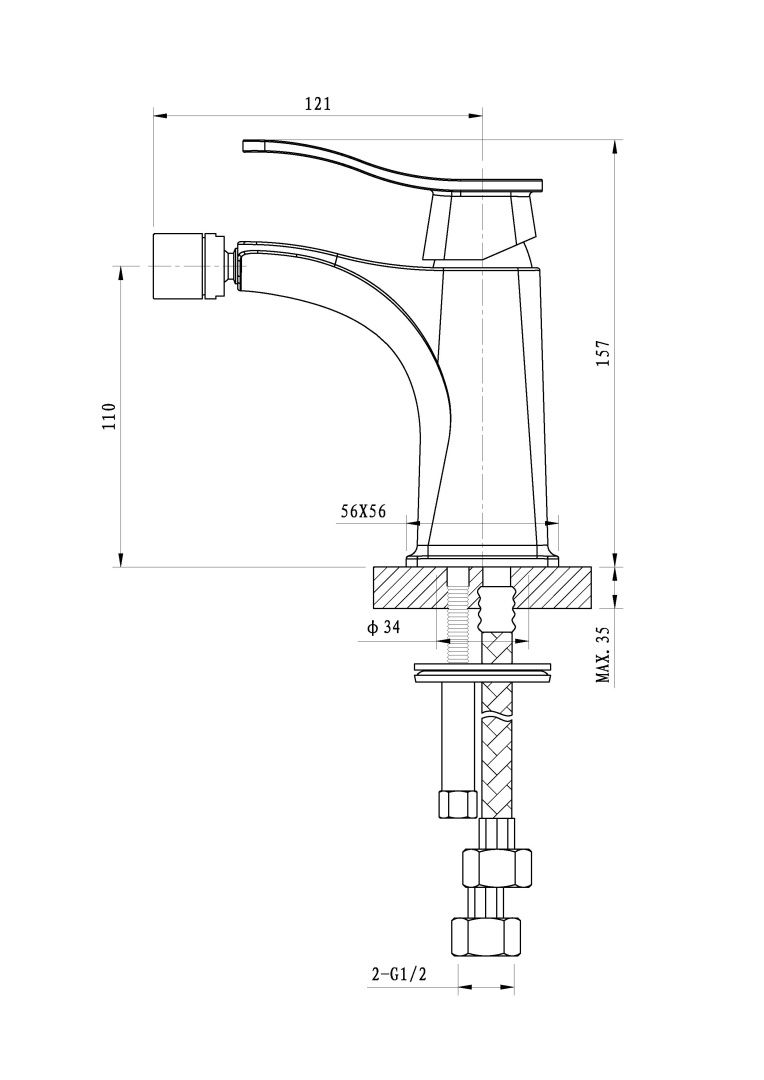 Приобрести смеситель для биде wonzon & woghand navia, хром (ww-185001-cr)