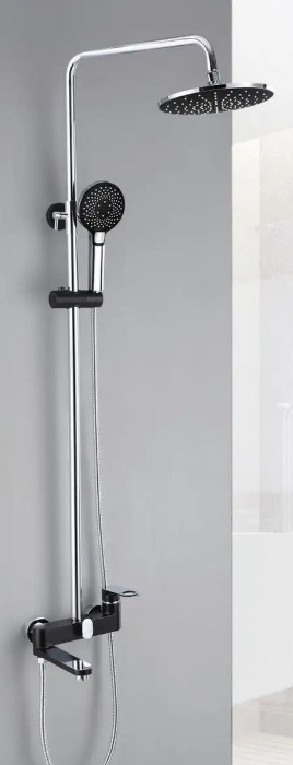 Приобрести душевая система vieir ergo 1550 мм, черный\хром v043562c