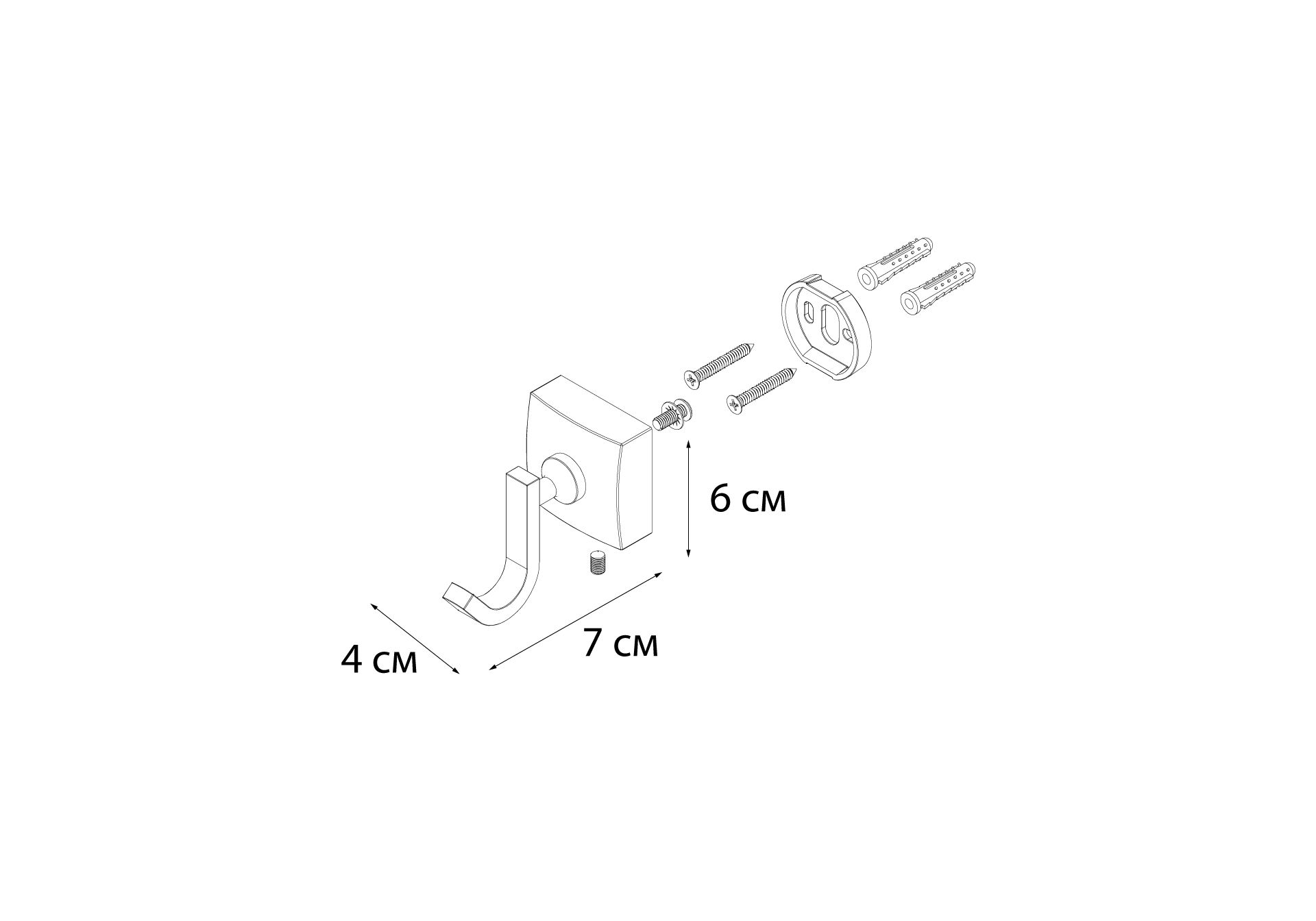 Приобрести fx-61305 kvadro крючок одинарный