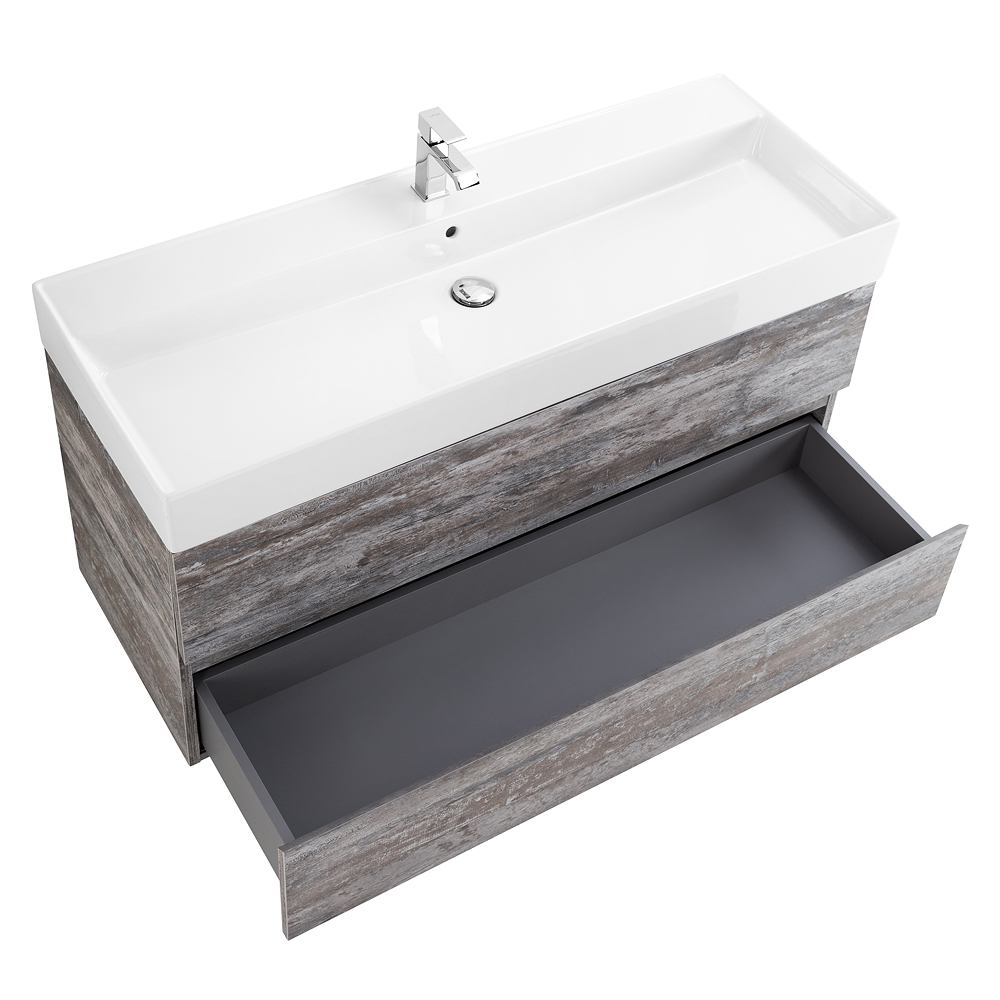 Приобрести cezares тумба подвесная с раковиной molveno 46 120 см legno grigio, серая molveno 46-120-2c-so-lg