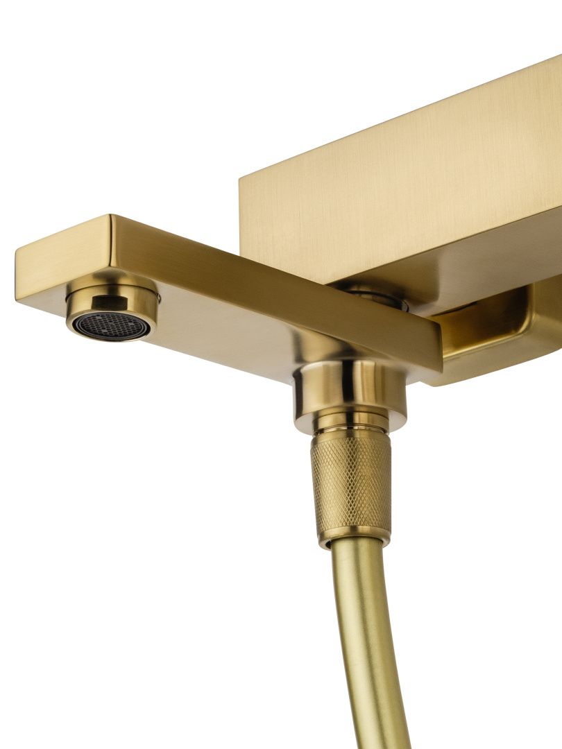 Приобрести смеситель для ванны с душем wonzon & woghand cube, брашированное золото (ww-88639016-bg)