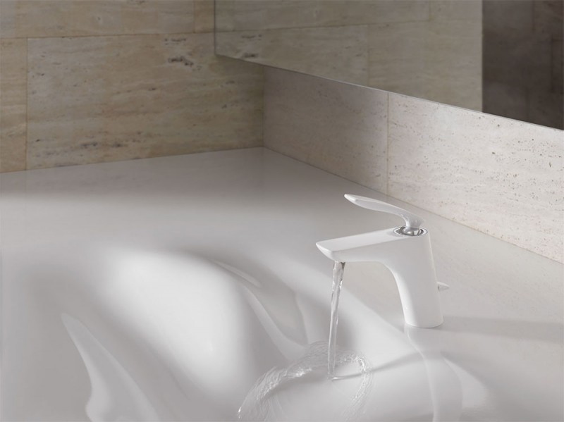 Приобрести kludi balance однорычажный смеситель на умывальник, с донным клапаном, белый/хром dn 10, арт. 520239175