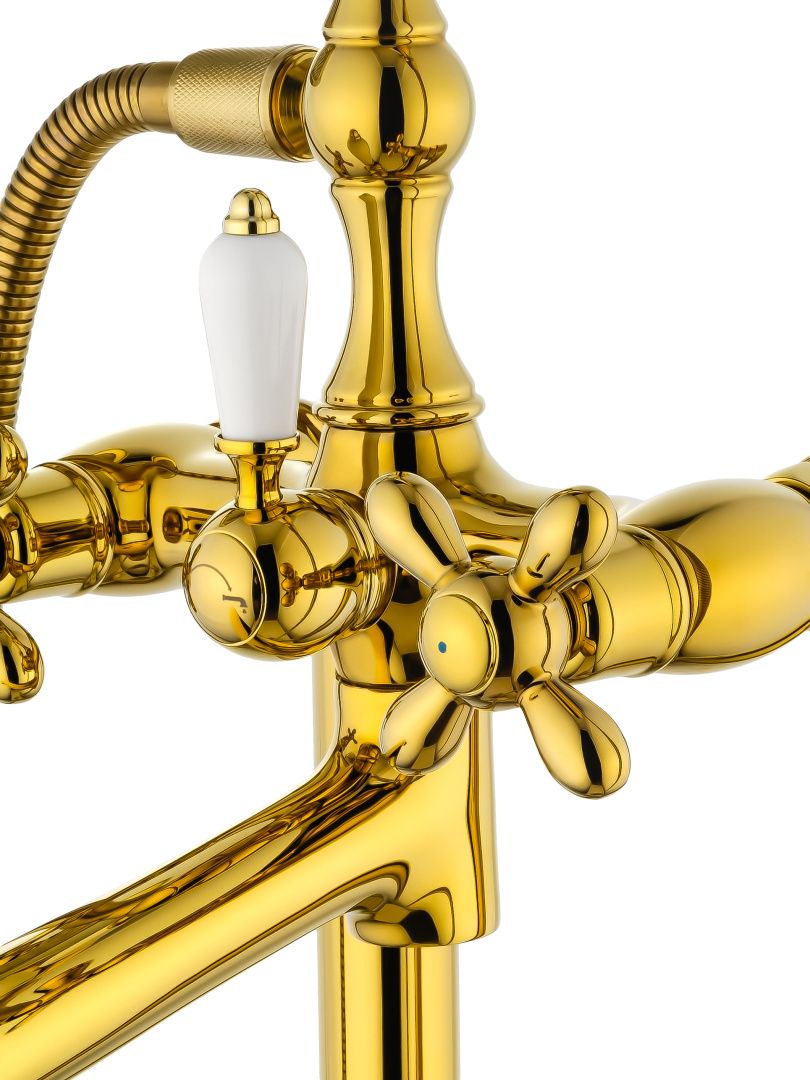 Приобрести смесители напольные для ванн и раковин wonzon & woghand retro, глянцевое золото (ww-88649020-pg)