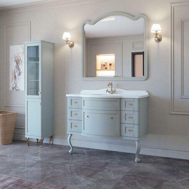 Приобрести caprigo тумба с раковиной imperio 120 см, голубая, эмаль