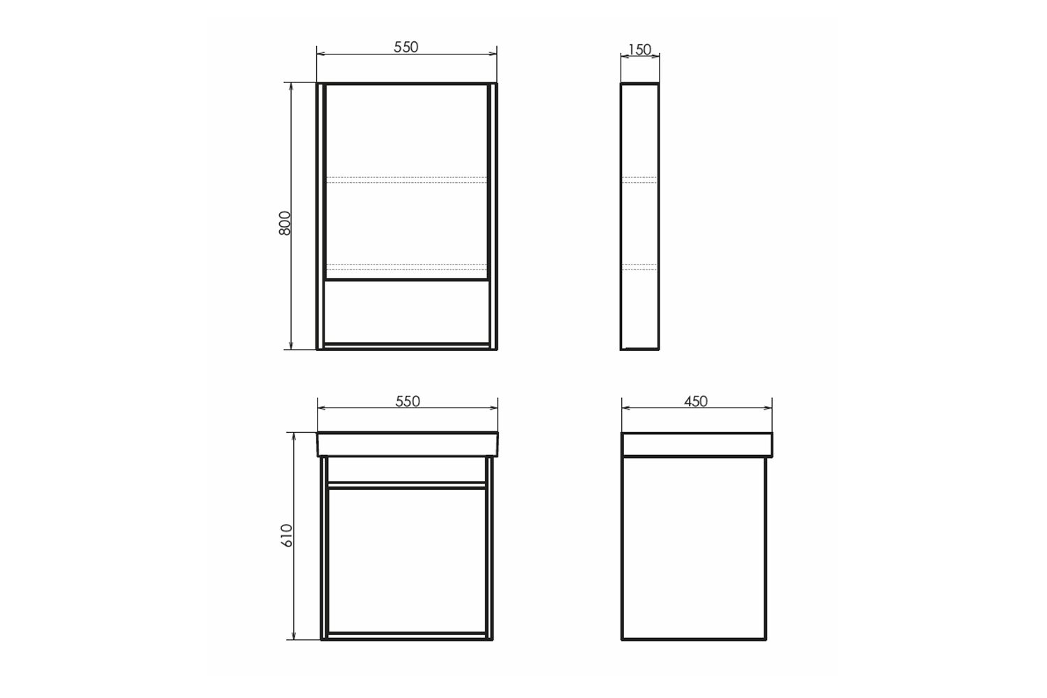 Приобрести сomforty зеркало-шкаф вена-55 дуб дымчатый