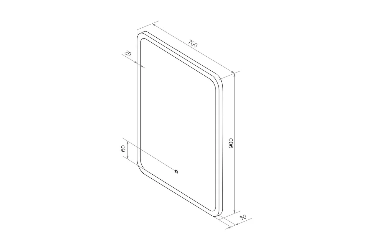 Приобрести continent зеркало с подсветкой glamour70х90 см, белое