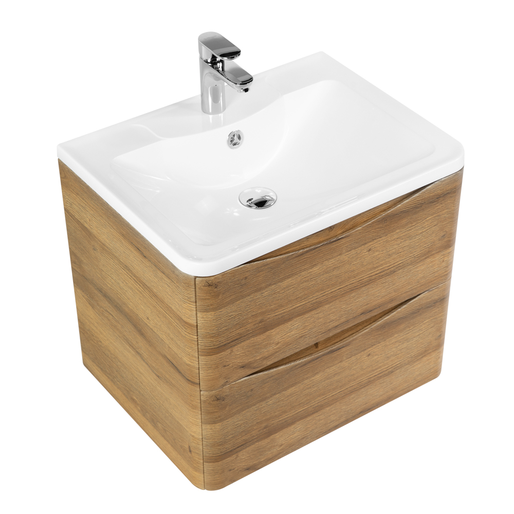 Приобрести belbagno тумба с раковиной acqua 60 см, подвесная rovere rustico, белая раковина