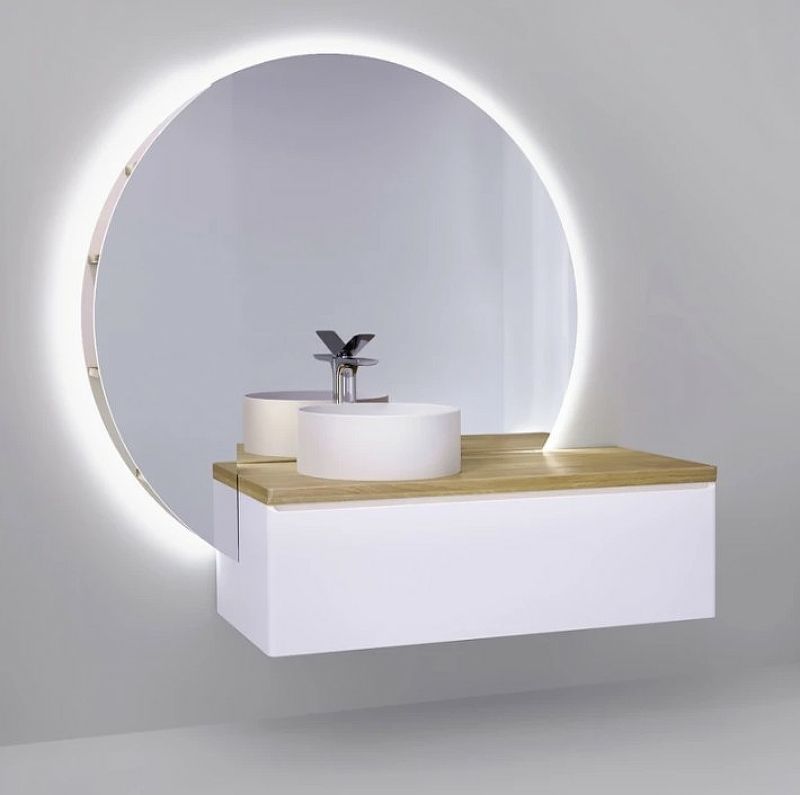 Приобрести jorno зеркало solis 106 см, с подсветкой, датчик движения, белое