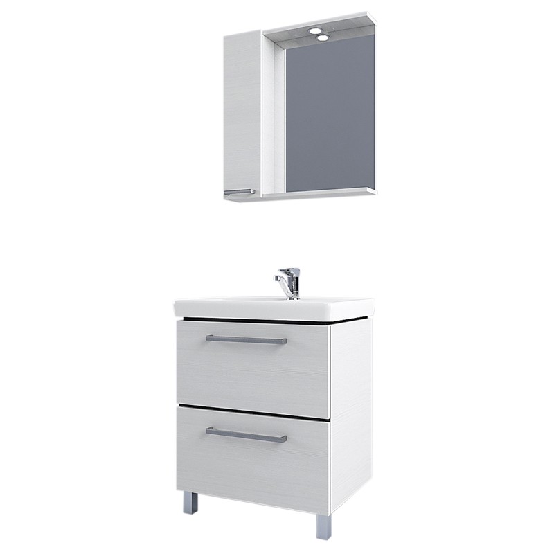 Приобрести зеркало шкаф акватон ронда 60 с подсветкой, дуб светлый