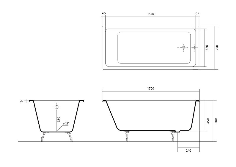 Приобрести ванна чугунная альфа 170x75 aquatek aq8970f-00