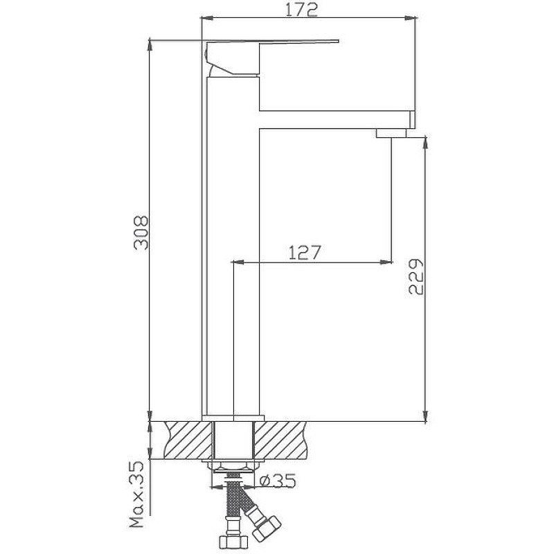 Приобрести haiba смеситель для раковины 308мм, высокий, нержавеющая сталь hb-11803