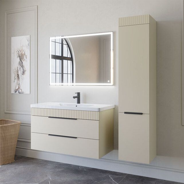 Приобрести caprigo тумба с раковиной monbar-smalty 100 см, бежевая, эмаль